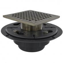 Jones Stephens D50138 - 2'' x 3'' PVC Perfect Low Profile Shower Drain/Floor Drain with Brass Spud and