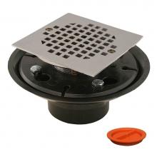 Jones Stephens D50162TP - 2'' x 3'' ABS Shower Drain/Floor Drain with Brass Tailpiece and 4''