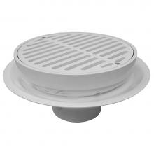 Jones Stephens D50179 - 3'' Heavy Duty Traffic PVC Floor Drain with Full Plastic Grate and Ring