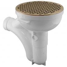 Jones Stephens D50208 - 2'' PVC Solvent Weld Floor Drain with Trap and 7-1/2'' Nickel Bronze Strainer