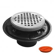 Jones Stephens D50331TP - 2'' x 3'' ABS Shower Drain/Floor Drain with 4'' Nickel Bronze Cast R