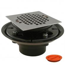 Jones Stephens D50334TP - 2'' x 3'' ABS Shower Drain/Floor Drain with 4'' Chrome Plated Cast S