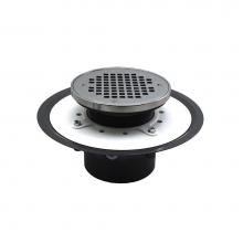 Jones Stephens D50368 - 4'' Heavy Duty PVC Drain Base with 4'' Plastic Spud and 6'' Chrome P