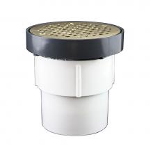 Jones Stephens D50460 - 3'' x 4'' PVC LevelBest Pipe Fit Drain Base with 3'' Plastic Spud an