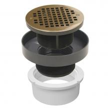 Jones Stephens D50462 - 4'' PVC LevelBest Hub Fit Drain Base with 3'' Plastic Spud and 5'' N