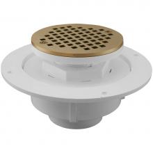 Jones Stephens D50706 - 2'' PVC Shower Drain/Floor Drain with Plastic Tailpiece and 4'' Nickel Bronze