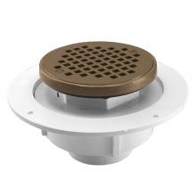Jones Stephens D50707 - 2'' PVC Shower Drain/Floor Drain with Plastic Tailpiece and 4'' Nickel Bronze