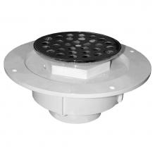 Jones Stephens D50710 - 2'' PVC Shower Drain/Floor Drain with Brass Tailpiece and 4'' Stainless Steel