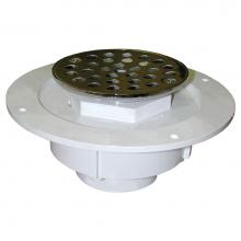 Jones Stephens D50711 - 2'' PVC Shower Drain/Floor Drain with Brass Tailpiece and 4'' Chrome Plated Ro