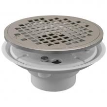 Jones Stephens D50800 - 2'' x 3'' PVC Shower Drain/Floor Drain with Brass Tailpiece and 6''