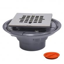Jones Stephens D5088BNTP - 2'' x 3'' PVC Shower Drain/Floor Drain with 2'' Spud and 4'&apo