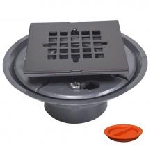 Jones Stephens D5088RBTP - 2'' x 3'' PVC Shower Drain/Floor Drain with 2'' Spud and 4'&apo