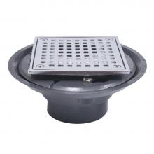 Jones Stephens D50942 - 2'' x 3'' PVC Shower Drain/Floor Drain with 2'' Brass Spud and 4-1/4