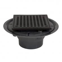 Jones Stephens D5094RB - 2'' x 3'' PVC Shower Drain/Floor Drain with 2'' Brass Spud and 4-1/4