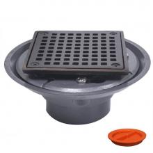 Jones Stephens D5094WBTP - 2'' x 3'' PVC Shower Drain/Floor Drain with 2'' Brass Spud and 4-1/4