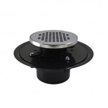 Jones Stephens D51280 - 4'' Heavy Duty ABS Drain Base with 3-1/2'' Plastic Spud and 6'' Chro