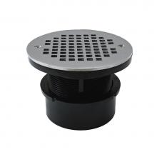 Jones Stephens D53004 - 4'' ABS Hub Fit Drain Base with 3-1/2'' Plastic Spud and 6'' Chrome