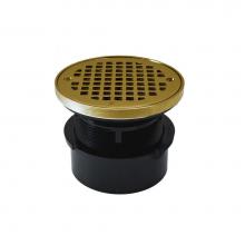 Jones Stephens D53061 - 4'' ABS Hub Fit Drain Base with 3-1/2'' Plastic Spud and 6'' Polishe