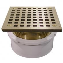 Jones Stephens D53070 - 4'' PVC Hub Fit Drain Base with 3-1/2'' Metal Spud and 6'' Nickel Br