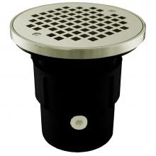 Jones Stephens D53077 - 3'' x 4'' ABS Pipe Fit Drain Base with 3-1/2'' Plastic Spud and 6&ap