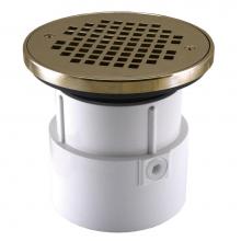 Jones Stephens D53090 - 4'' PVC Over Pipe Fit Drain Base with 3-1/2'' Plastic Spud and 6'' N