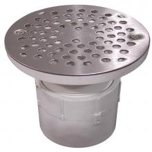 Jones Stephens D53100 - 3'' PVC Over Pipe Fit Drain Base with 3'' Plastic Spud and 6'' Stain