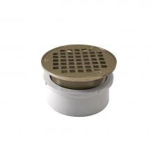 Jones Stephens D53121 - 4'' PVC Hub Fit Drain Base with 3-1/2'' Metal Spud and 6'' Nickel Br
