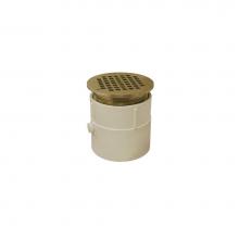 Jones Stephens D53304 - 4'' PVC Over Pipe Fit Drain Base with 4'' Metal Spud and 5'' Nickel