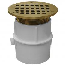 Jones Stephens D53306 - 3'' PVC Over Pipe Fit Drain Base with 3'' Metal Spud and 5'' Nickel