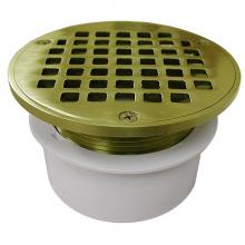 Jones Stephens D53314 - 4'' PVC Inside Pipe Fit Drain Base with 3'' Metal Spud and 5'' Polis