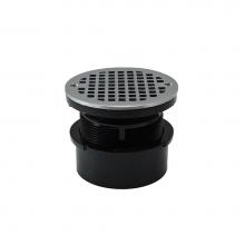 Jones Stephens D53412 - 4'' ABS Hub Fit Drain Base with 3-1/2'' Plastic Spud and 5'' Chrome