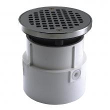 Jones Stephens D53420 - 4'' PVC Over Pipe Fit Drain Base with 3-1/2'' Plastic Spud and 5'' C