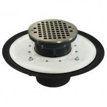 Jones Stephens D53459 - 3'' Heavy Duty PVC Drain Base with 3-1/2'' Plastic Spud and 5'' Nick