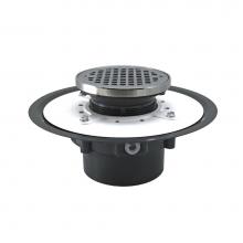 Jones Stephens D53476 - 4'' Heavy Duty PVC Drain Base with 3-1/2'' Plastic Spud and 5'' Chro