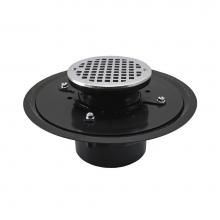 Jones Stephens D53482 - 4'' Heavy Duty ABS Drain Base with 3-1/2'' Plastic Spud and 5'' Chro