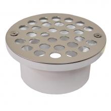 Jones Stephens D54100 - 3'' x 4'' General Purpose PVC Drain with 5'' Stainless Steel Round S