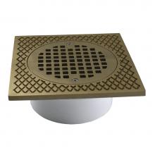 Jones Stephens D54134 - 4'' General Purpose PVC Drain with 7'' Nickel Bronze Square Strainer