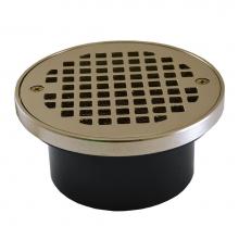 Jones Stephens D54324 - 3'' x 4'' General Purpose ABS Drain with 5'' Nickel Bronze Round Str