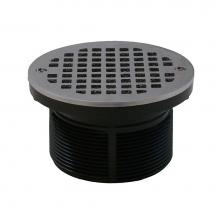 Jones Stephens D56216 - 3-1/2'' IPS PVC Spud with 5'' Chrome Plated Strainer