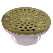 Jones Stephens D56308 - 4'' IPS PVC Spud with 6'' Polished Brass Strainer
