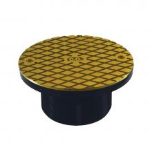 Jones Stephens D57901 - 3-1/2'' ABS Cleanout Spud with 6'' Polished Brass Round Cover