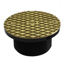 Jones Stephens D57914 - 4'' ABS Cleanout Spud with 6'' Polished Brass Round Cover