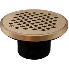Jones Stephens D57986 - 2'' ABS IPS Plastic Spud with 4'' Nickel Bronze Round Strainer with Ring