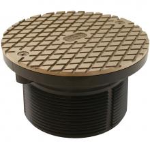Jones Stephens D59902 - 3-1/2'' Heavy Duty PVC Cleanout Spud with 6'' Nickel Bronze Round Cover