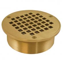 Jones Stephens D60959 - 4'' IPS Metal Spud with 5'' Polished Brass Round Strainer