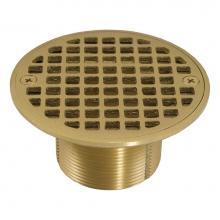 Jones Stephens D60982 - 2'' IPS Metal Spud with 4'' Polished Brass Round Cast Strainer