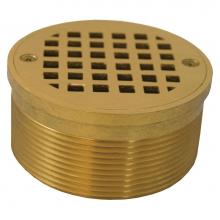 Jones Stephens D60987 - 3-1/2'' IPS Metal Spud with 4'' Polished Brass Round Strainer