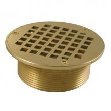 Jones Stephens D60991 - 3-1/2'' IPS Metal Spud with 5'' Polished Brass Round Strainer
