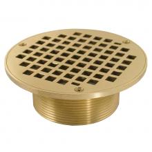 Jones Stephens D60993 - 3-1/2'' IPS Metal Spud with 6'' Polished Brass Round Strainer