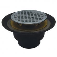 Jones Stephens D61201 - 2'' IPS Shower Drain with Brass Threaded Clamping Ring with Brass Spud, 6-1/2'&apos